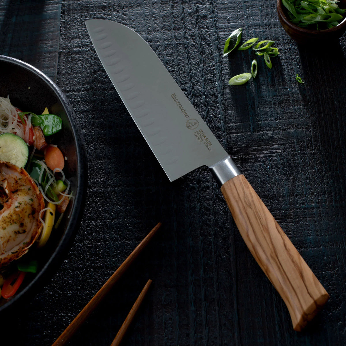 Oliva Elite Kullens Santoku Knife - 18 cm