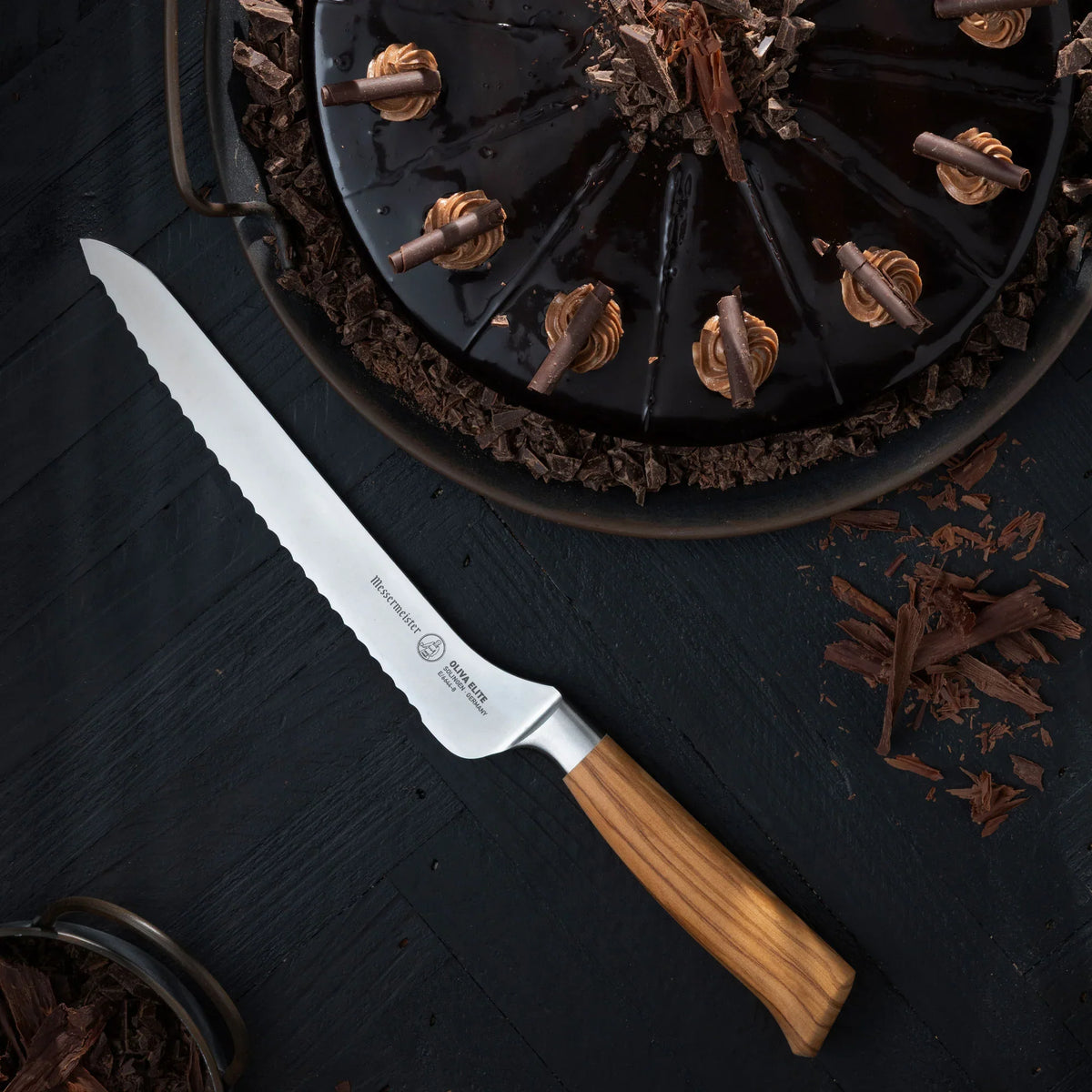 Oliva Elite Scalloped Offset Knife - 20 cm