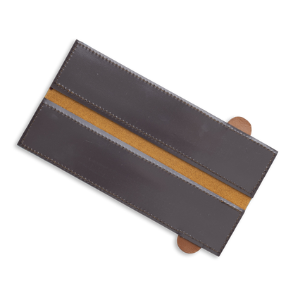 SADDLE BROWN MAGNETIC LEATHER EDGE-GUARD - 16 CM